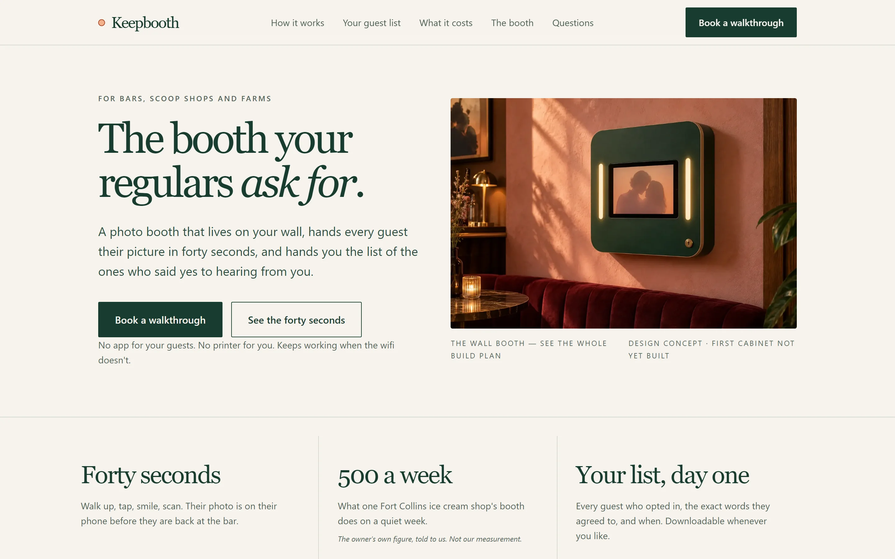 Keepbooth: public website